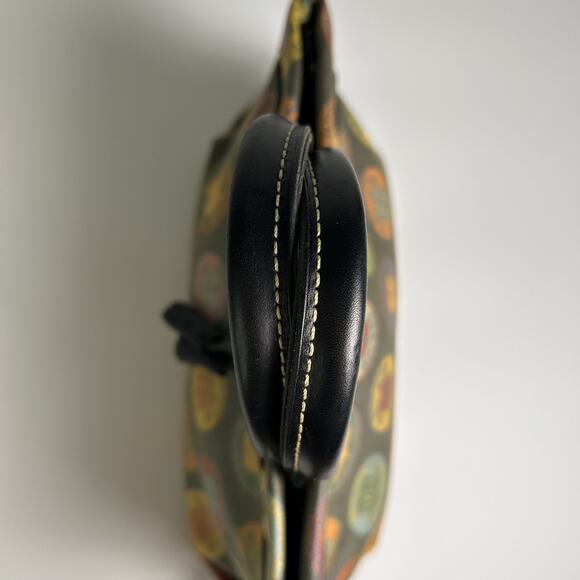 Dooney and Bourke Mini Bag Italian Leather Coated Cotton Colorful All Over Logo - Picture 5 of 11